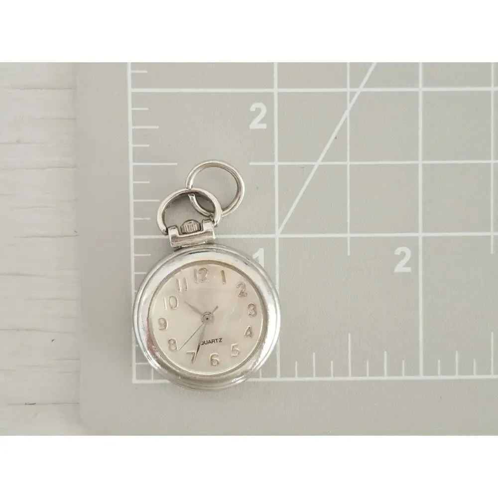 Vintage Mini Silver-Tone Quartz Pocket Watch
